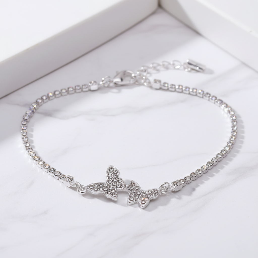 Flutter & Shine - Crystal Butterfly Bracelet