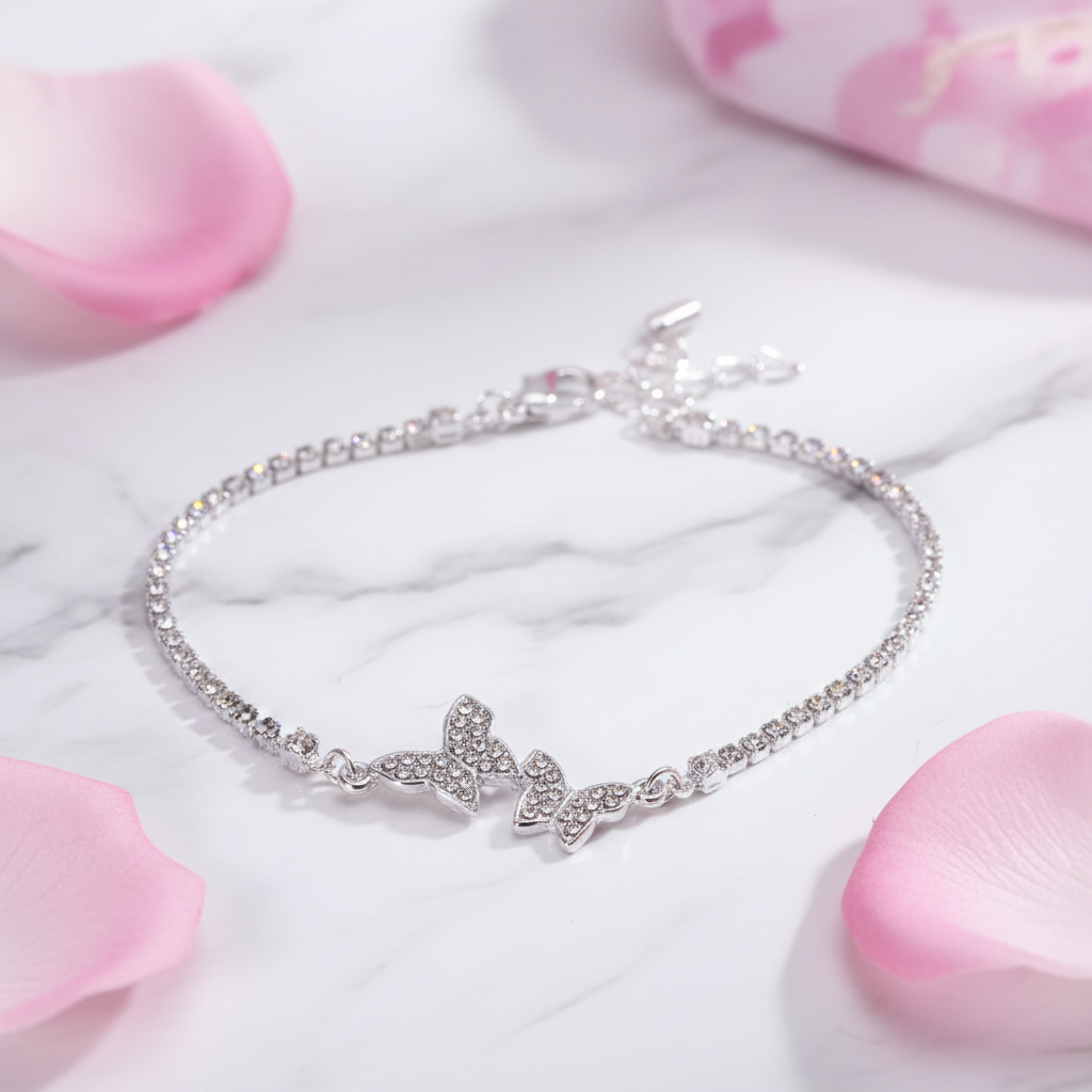 Flutter & Shine - Crystal Butterfly Bracelet