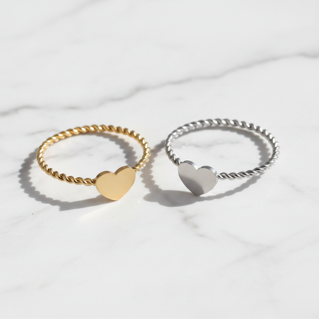Heart Rings Marble Shot