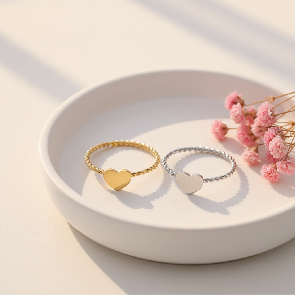 Heart Rings Ceramic Dish