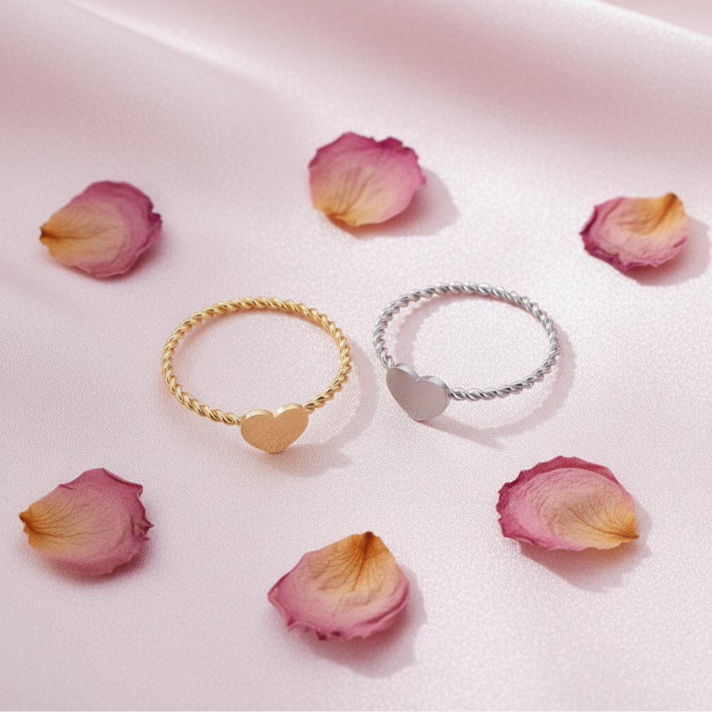 Heart Rings Flat Lay
