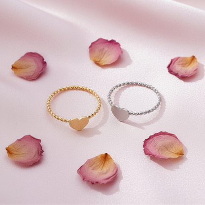 Heart Rings Flat Lay